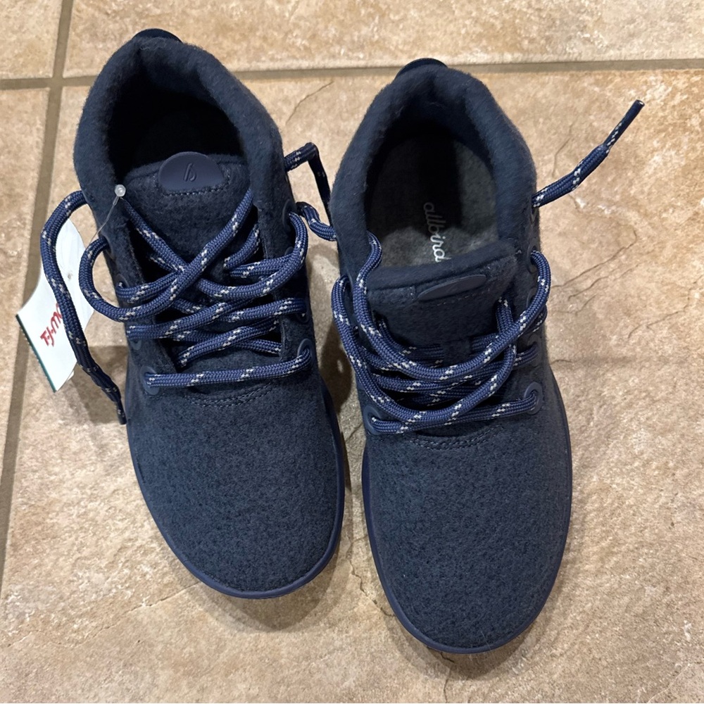 All Birds Wool Runner Up Mizzle Navy Blue High Top Shoes